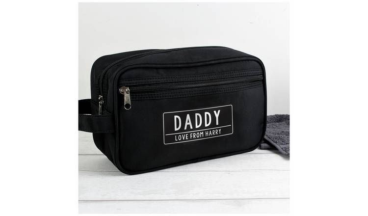 Personalised Message Free Text Black Toiletry Bag