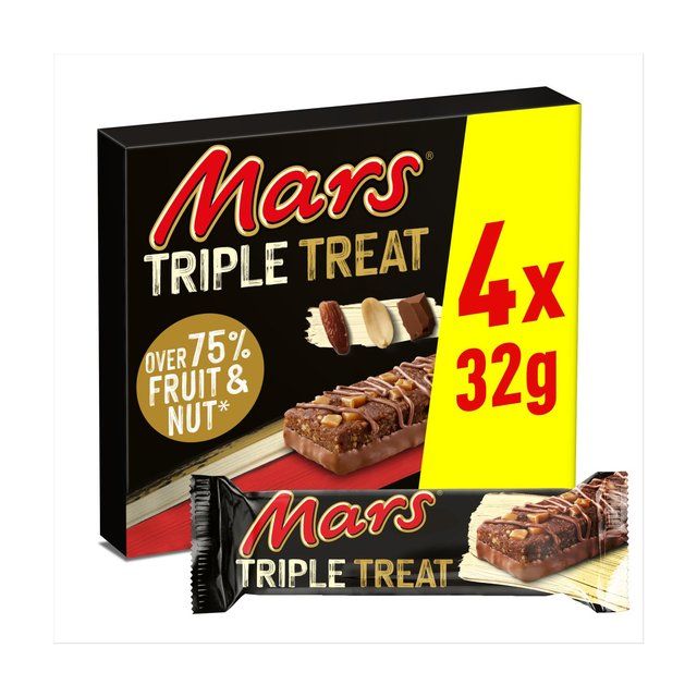 Mars Triple Treat Fruit & Nut Milk Chocolate Snack Bars Multipack   128g