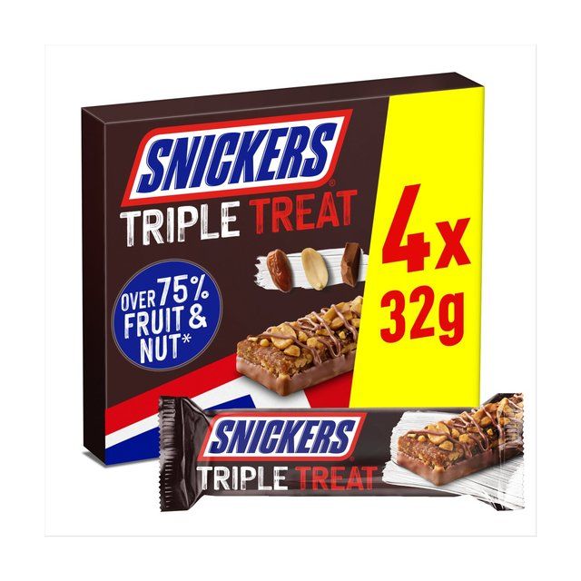 Snickers Fruit & Nut Milk Chocolate Snack Bars Multipack   128g