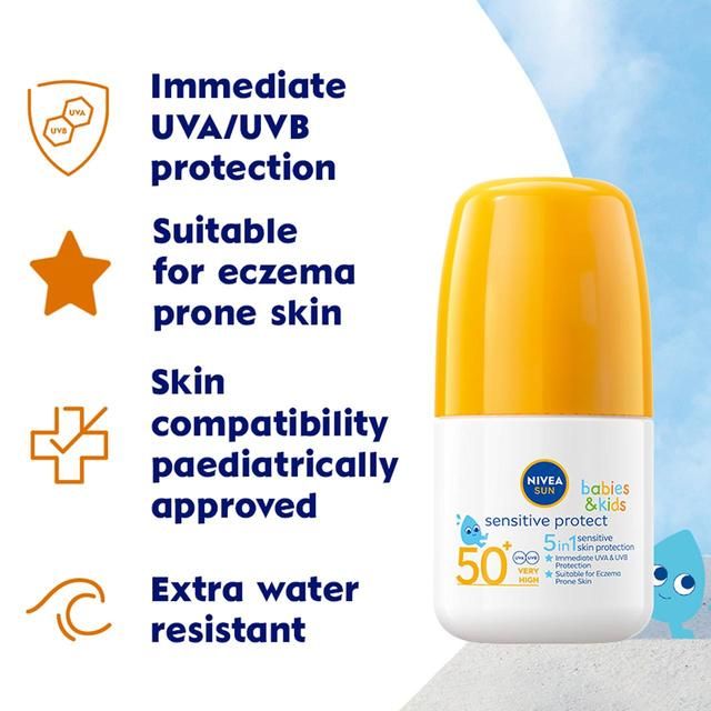 NIVEA SUN Kids Sensitive Protect SPF 50+ Sun Lotion Roll On   50ml GOODS M&S   