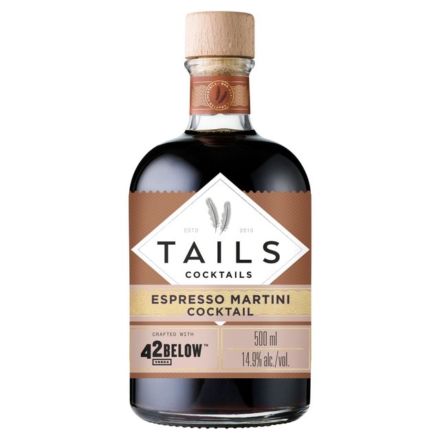 Tails Cocktails 42 Below Vodka Espresso Martini  Premixed Vodka Cocktail   500ml