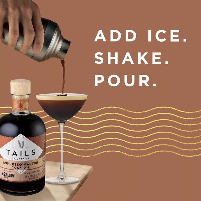 Tails Cocktails 42 Below Vodka Espresso Martini  Premixed Vodka Cocktail   500ml GOODS M&S   