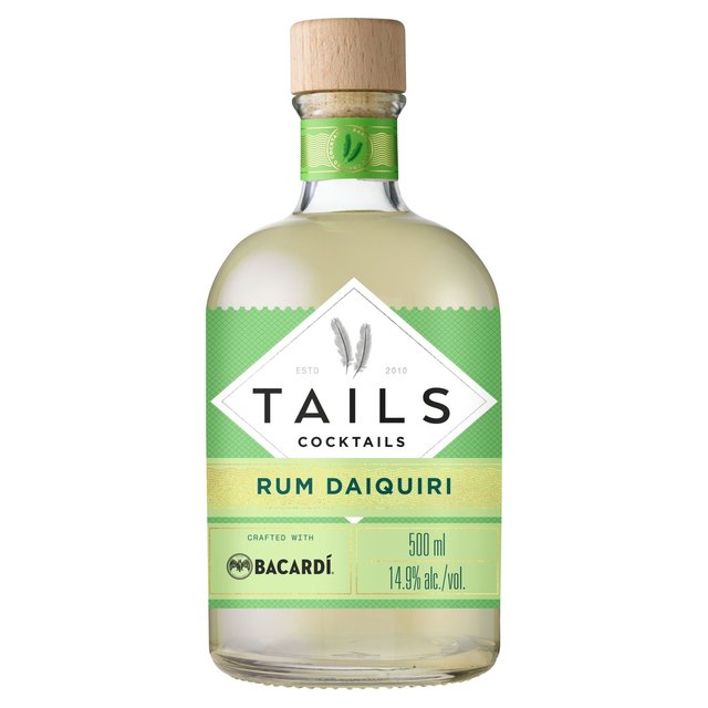 Tails Cocktails Classic Bacardi Rum Daquiri Premixed Cocktail   500ml