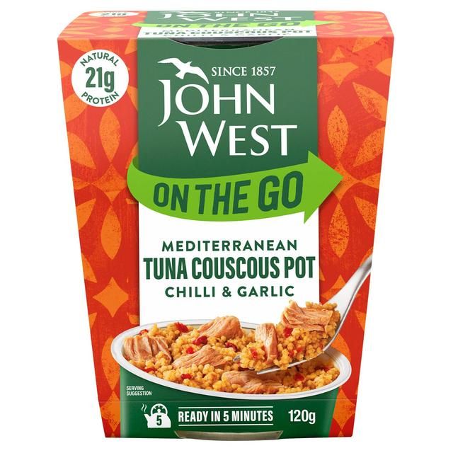 John West On The Go Mediterranean Chilli & Garlic Tuna Couscous Pot   120g