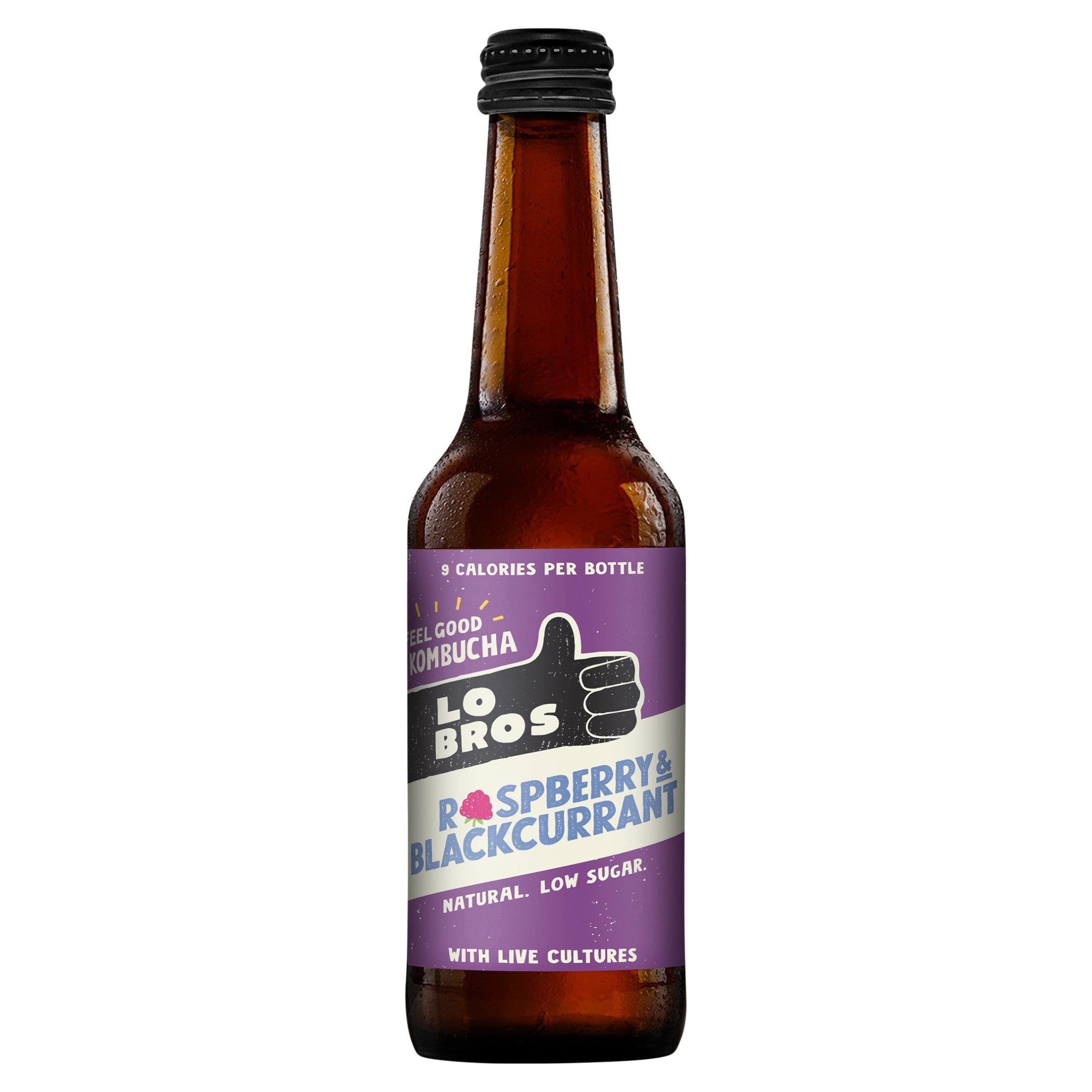 Lo Bros Kombucha Raspberry & Blackcurrant 330ml GOODS Sainsburys   