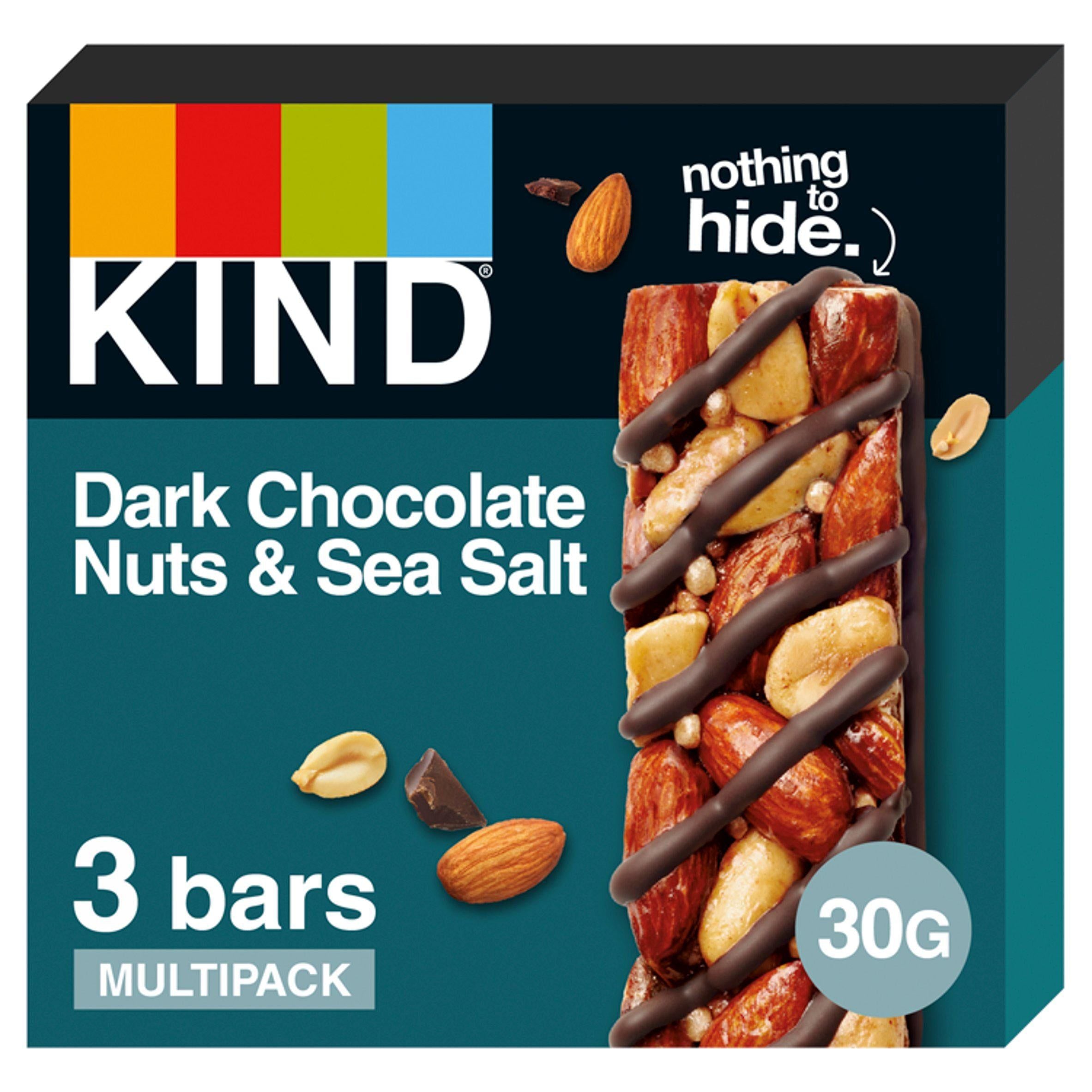 Kind Dark Chocolate Nuts &amp; Sea Salt Cereal Bars Multipack 3x30g