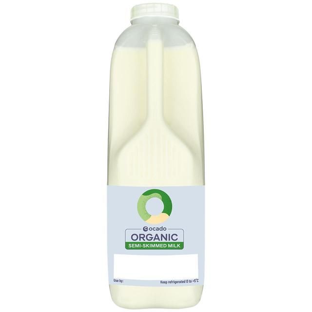 Ocado Organic British Semi Skimmed Milk 2 Pints   1.136L