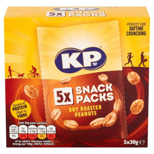 KP Dry Roasted Peanuts Multipack   5 x 30g