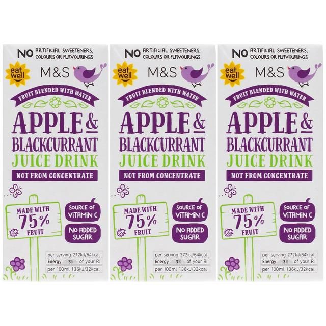 M&S Apple & Blackcurrant Juice Drink   3 x 200ml