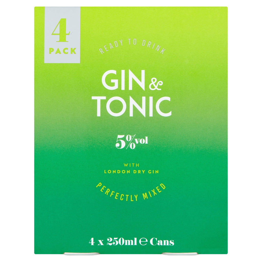 Sainsbury's Gin and Tonic 4x250ml