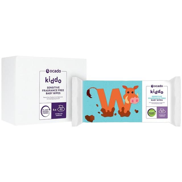 Ocado Kiddo Sensitive Fragrance Free Baby Wipes Multipack   4 x 60 per pack GOODS M&S   