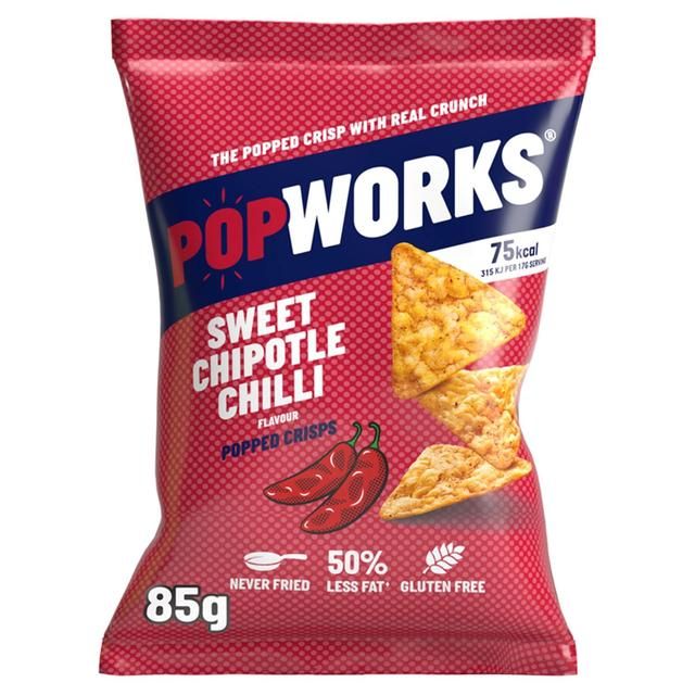 PopWorks Sweet Chipotle Chilli Popped Crisps Sharing Bag   85g