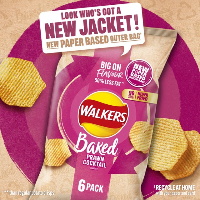 Walkers Baked Prawn Cocktail Multipack Snacks   6 per pack GOODS M&S   