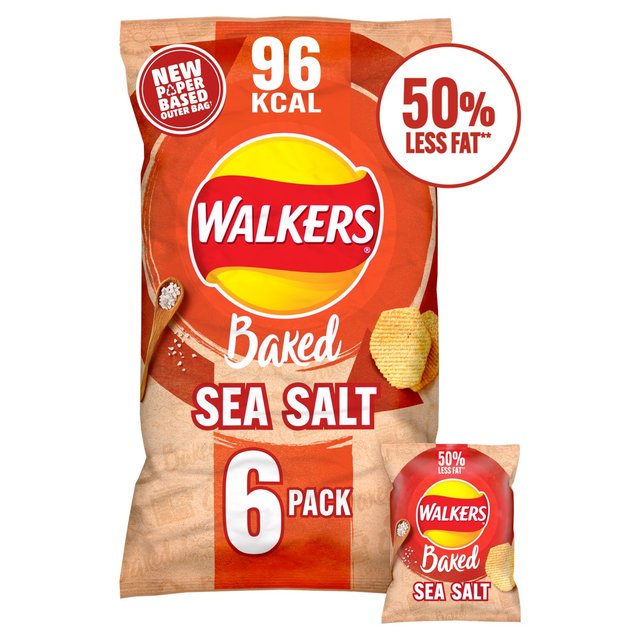 Walkers Baked Sea Salt Multipack Snacks   6 per pack GOODS M&S   