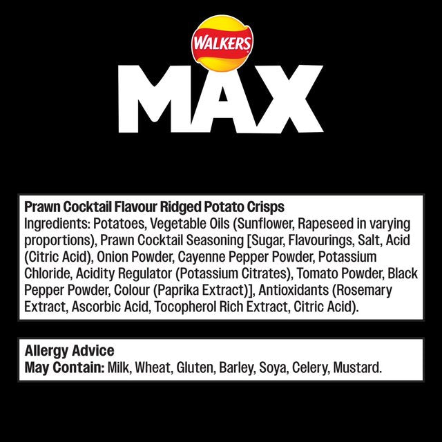 Walkers Max Strong Fiery Prawn Cocktail Sharing Bag Crisps   140g