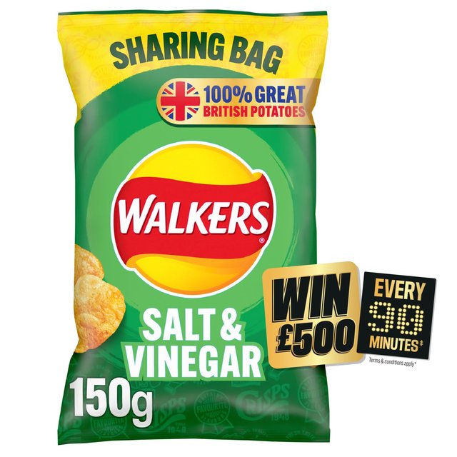 Walkers Salt & Vinegar Sharing Bag Crisps   150g GOODS M&S   