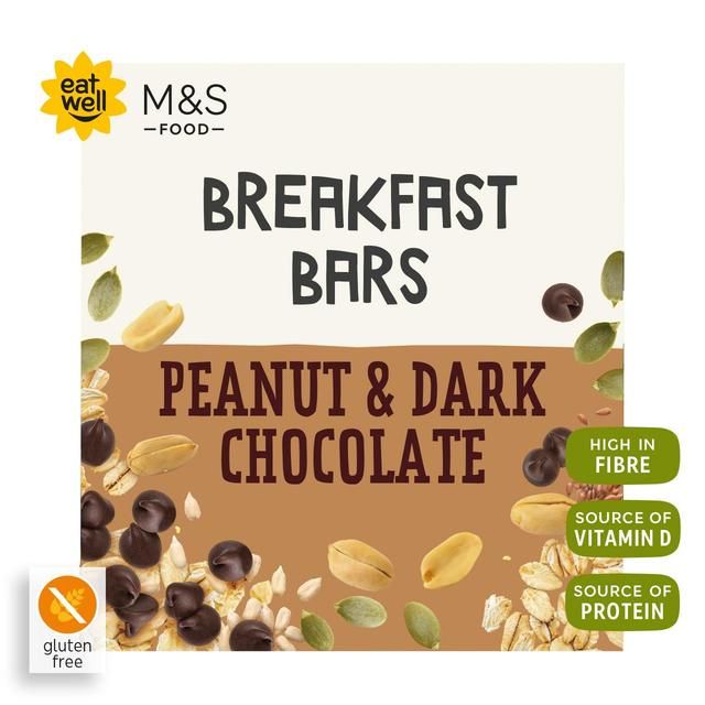 M&S 4 Peanut & Dark Chocolate Breakfast Bars   4 x 38g