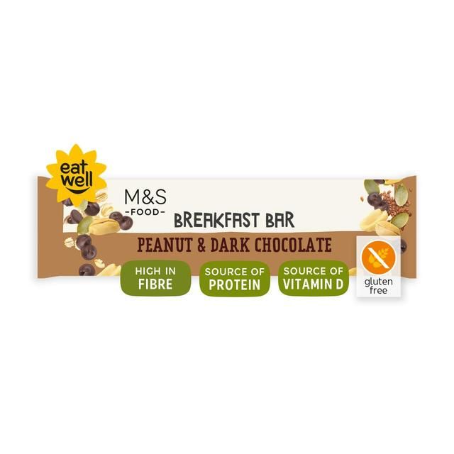 M&S 4 Peanut & Dark Chocolate Breakfast Bars   4 x 38g