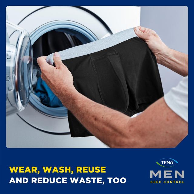 Tena Men Washable Incontinence Boxer Black Size Medium