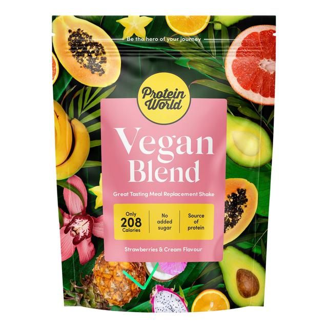 Protein World Vegan Slender Strawberries & Cream Blend   1200g