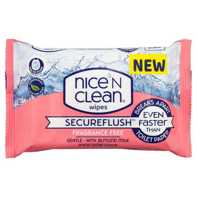 Nice 'N CLEAN SecureFlush Fragranced Moist Toilet Tissue with Almond Milk   40 per pack GOODS M&S   