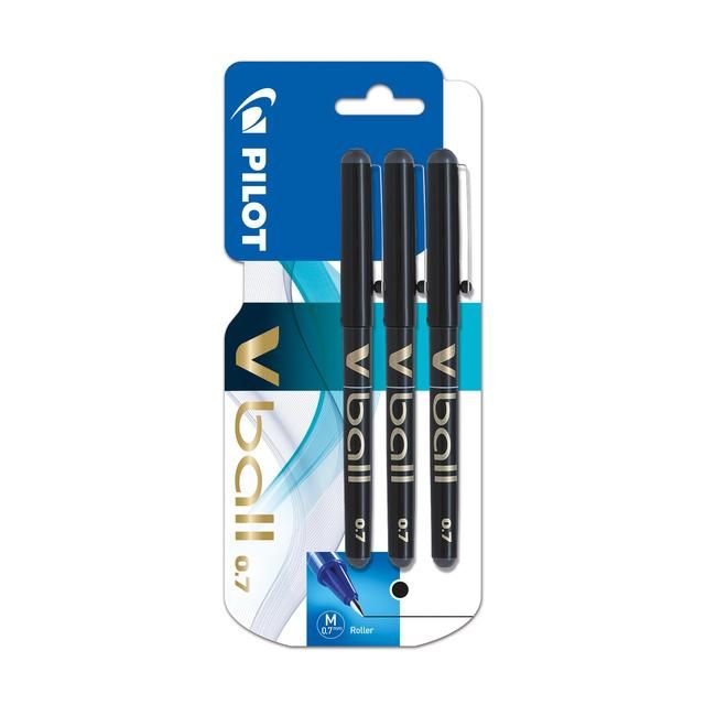 Pilot VBall 07 Liquid Ink Rollerball Pen - Medium - Black   3 per pack GOODS M&S   