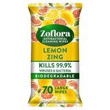 Zoflora Lemon Zing Antibacterial Multi-surface Wipes   70 per pack GOODS M&S   