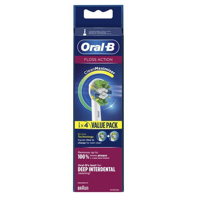 Oral-B FlossAction Toothbrush Heads   4 per pack