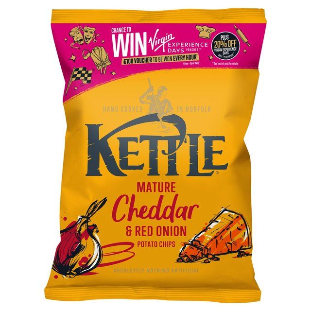 KETTLE Chips Mature Cheddar & Red Onion   130g