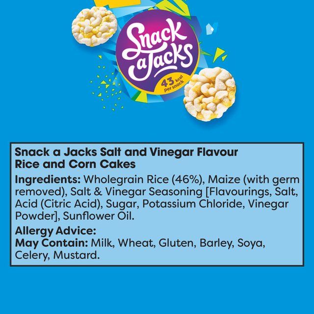 Snack a Jacks Salt &amp; Vinegar Jumbo Rice Cakes   117g