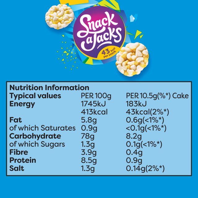 Snack a Jacks Salt &amp; Vinegar Jumbo Rice Cakes   117g