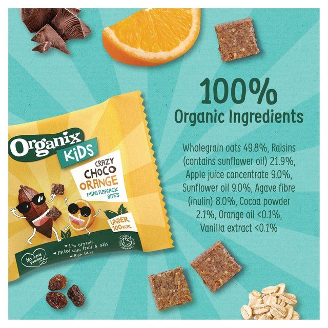 Organix KIDS Crazy Choco Orange Mini Organic Flapjack Bites   4 x 23g GOODS M&S   