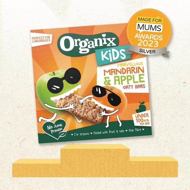 Organix KIDS Marvellous Mandarin & Apple Organic Oat Snack Bars Multi   6 x 23g