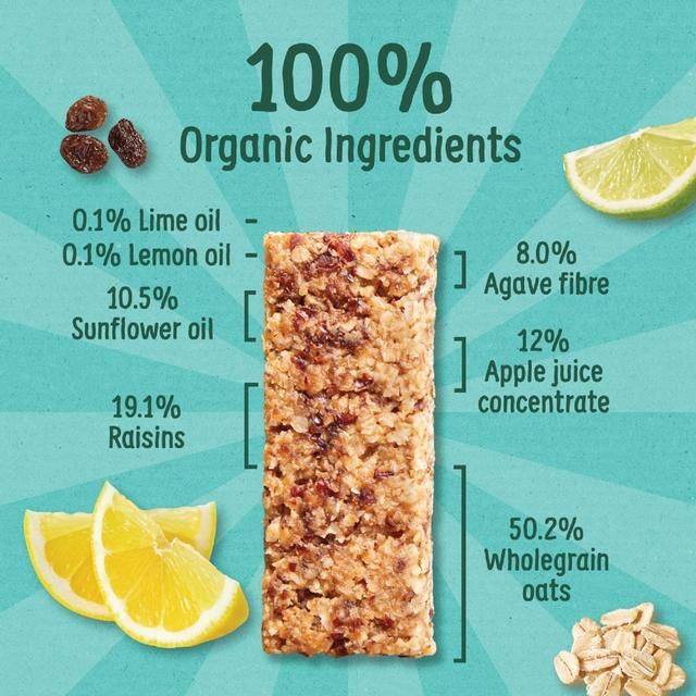 Organix KIDS Luscious Lemon & Lime Organic Oat Snack Bars Multipack   6 x 23g