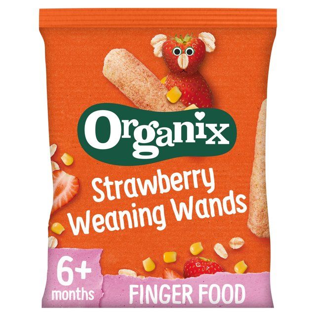 Organix Strawberry Weaning Wands Organic Baby 6 months+ snack   25g