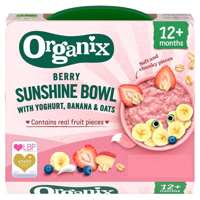 Organix Berry Sunshine Bowl With Yoghurt Banana & Oats Toddler Meal   120g