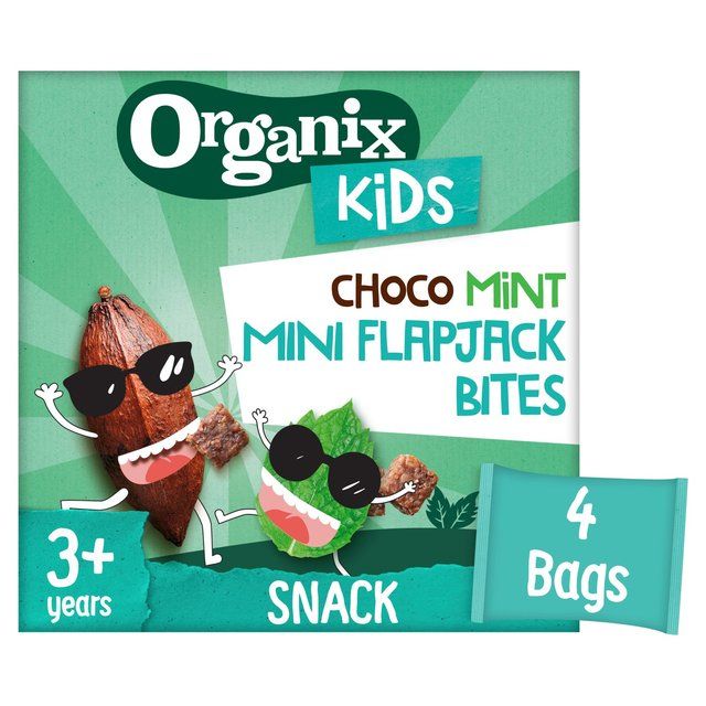 Organix KIDS Cool Choco Mint Mini Organic Flapjack Bites   4 x 23g