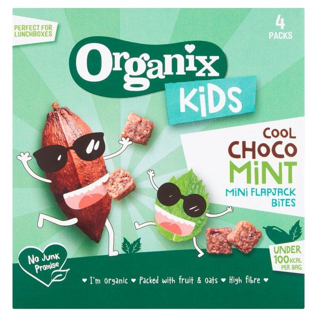 Organix KIDS Cool Choco Mint Mini Organic Flapjack Bites   4 x 23g GOODS M&S   