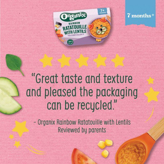 Organix Rainbow Ratatouille With Lentils Baby Food 7 months   130g GOODS M&S   