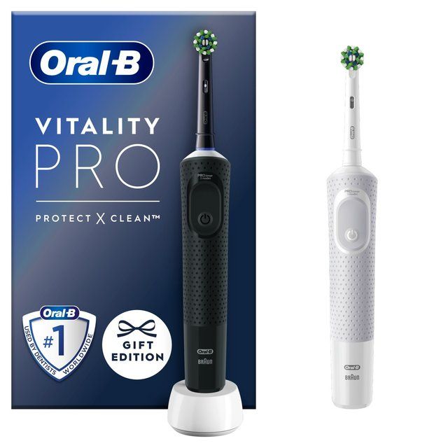 Oral-B Vitality PRO Black & white Electric Toothbrush Duo Pack   2 per pack