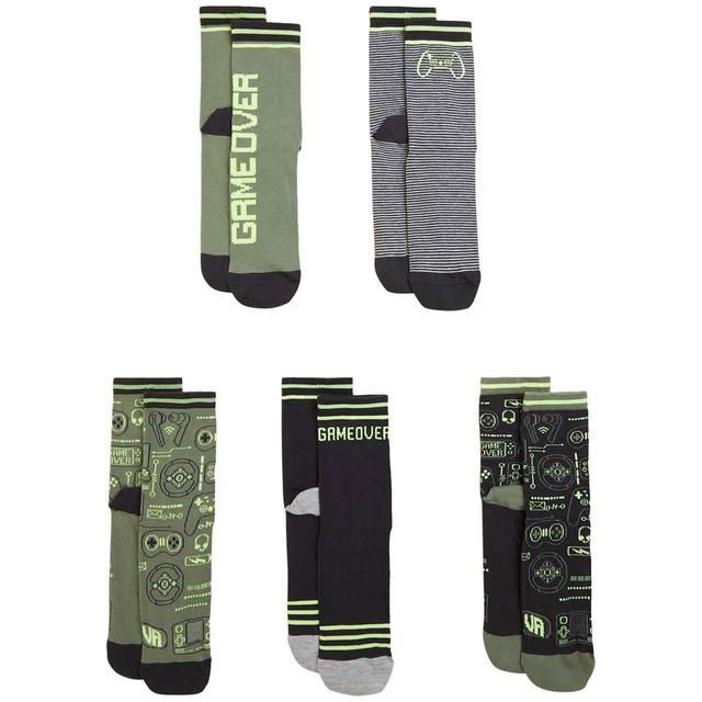 M&S 5 pack Gaming Socks 8-12 Multi   1prs