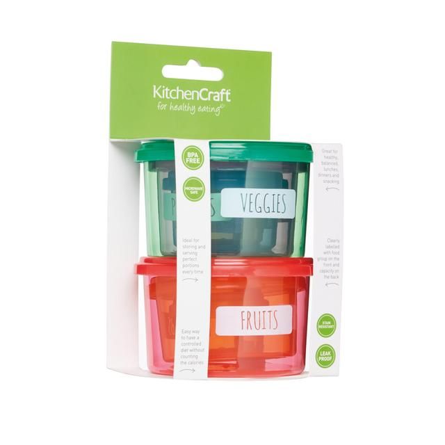 KitchenCraft Stacking Portion Control Storage Pots