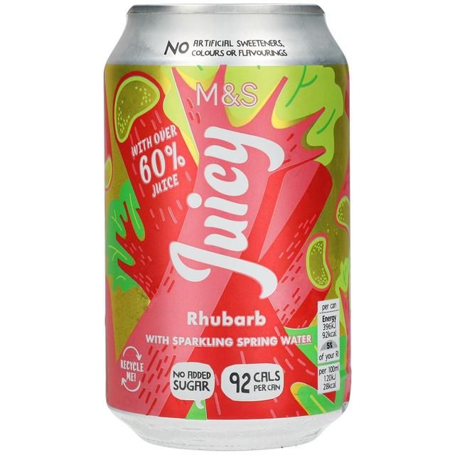 M&S Juicy Sparkling Rhubarb Water   4 x 330ml