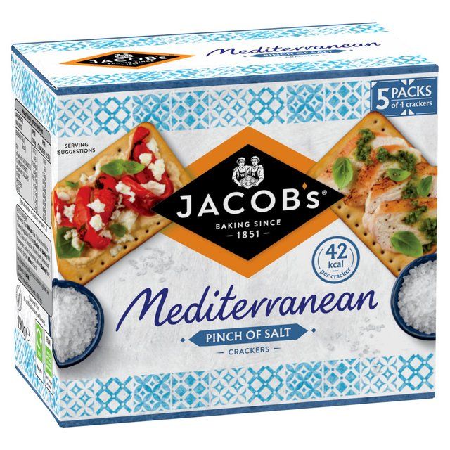 Jacob's Mediterranean Pinch of Salt Crackers   5 x 38g