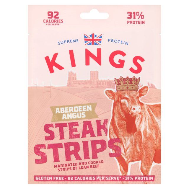 Kings Elite Snacks Aberdeen Angus Steak Strips   60g