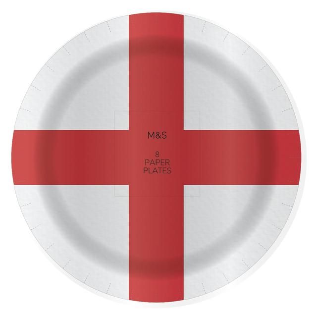 M&S England Flag Plates   8 per pack GOODS M&S   