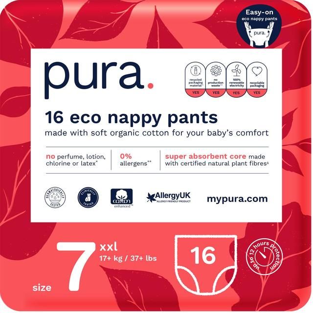 Pura High Performance Eco Nappy Pants Size 7 (17+ kg)    16 per pack GOODS M&S   