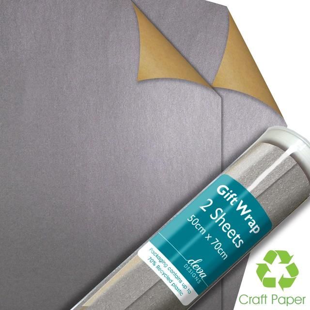 Silver Craft Gift Wrap Sheets   2 per pack