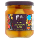 Sainsbury's Pitted Queen Gordal Olives with Chilli Infused Oil, Taste the Difference 190g GOODS Sainsburys   