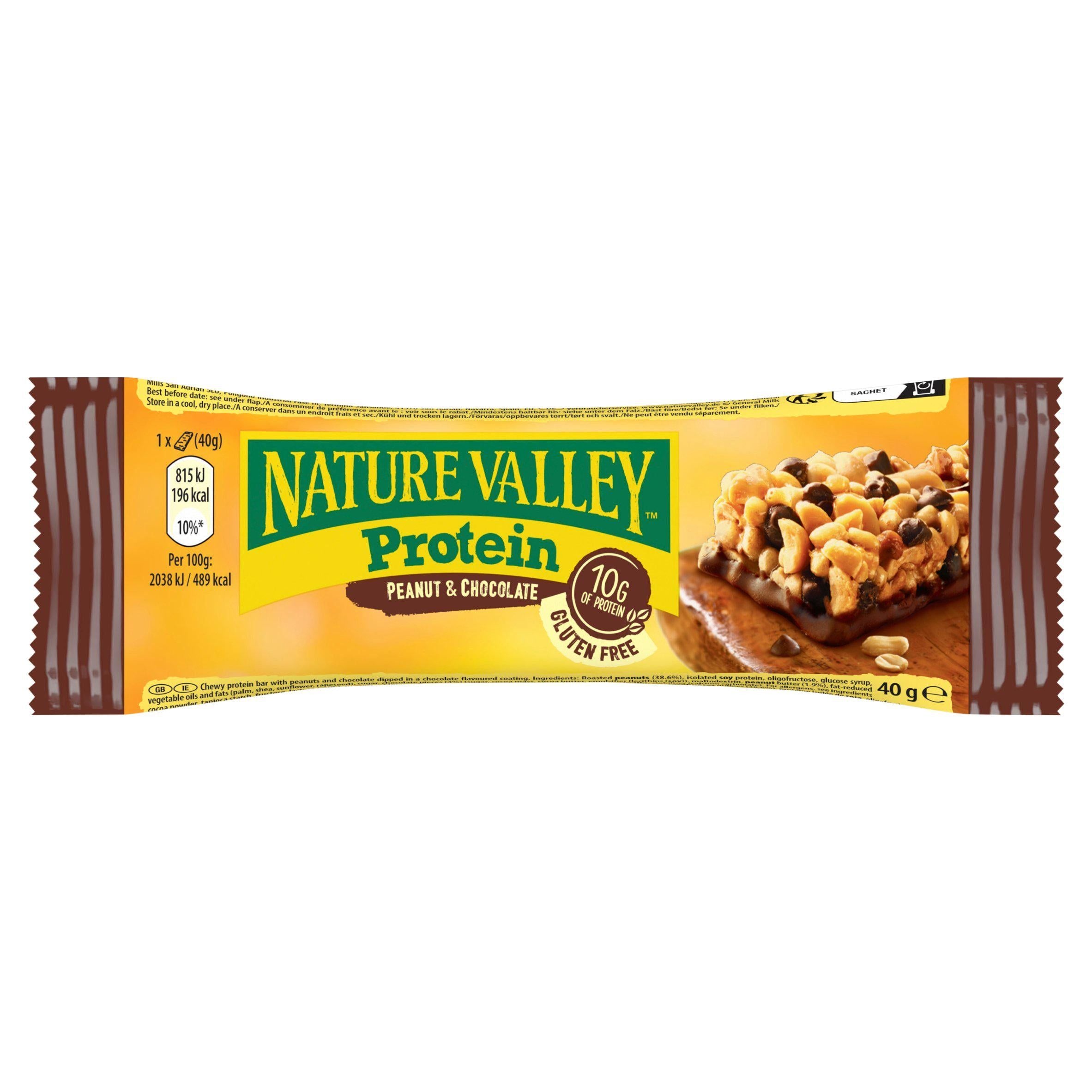 Nature Valley Protein Peanut & Chocolate Cereal Bars 40g cereal bars Sainsburys   